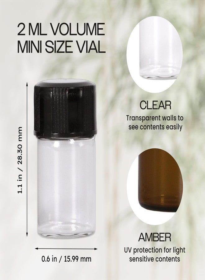 Beauticom 2ML Clear Glass Vial 12 Pieces with Orifice Reducer and Dropper Top - Image 2